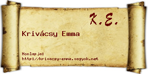 Krivácsy Emma névjegykártya