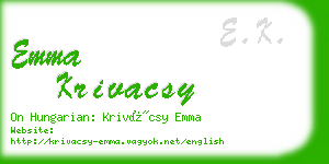 emma krivacsy business card